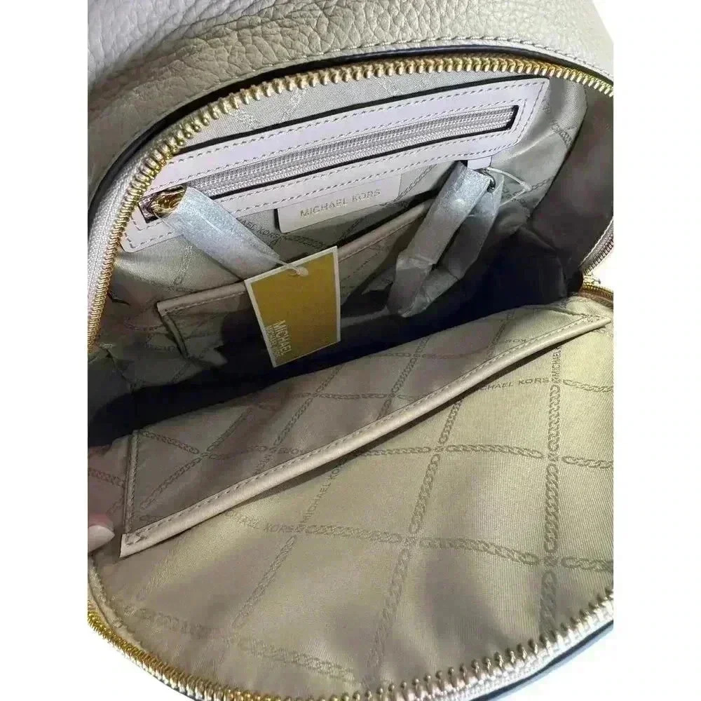 NWT Michael Kors Brooklyn Medium Studded Pebbled Leather Soft Pink Backpack - Picture 5 of 12